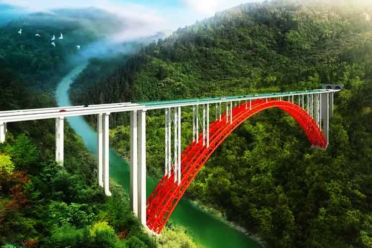 安盤高速公路古牛河特大橋效果圖