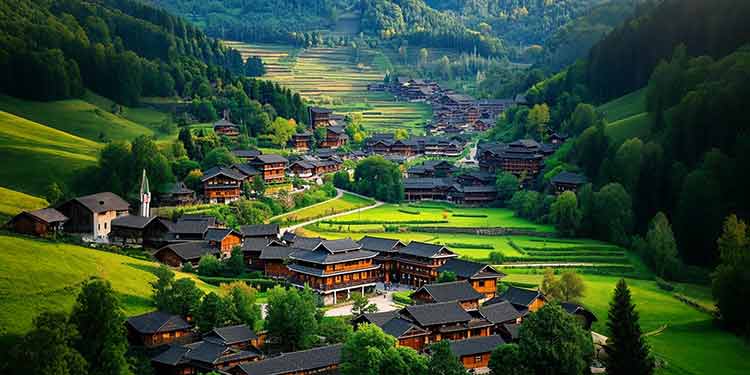 貴州雷山郎德苗寨景區(qū)