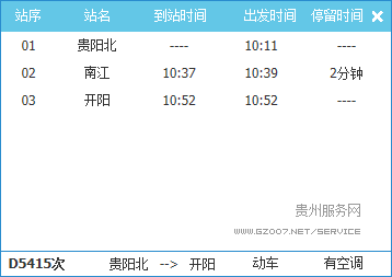D5415次動車時刻表